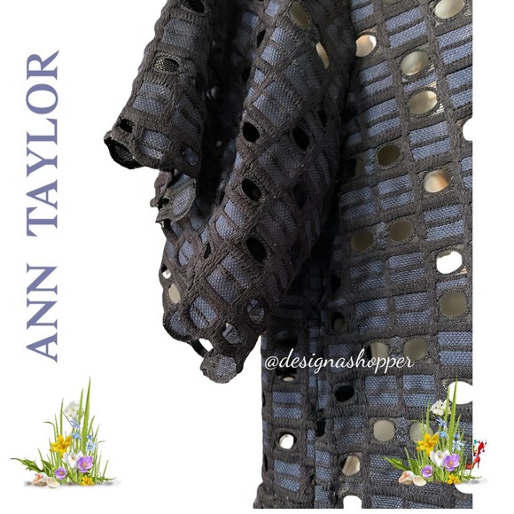 Ann Taylor Blue and Black Overlay Top - Size Small - Picture 4 of 8